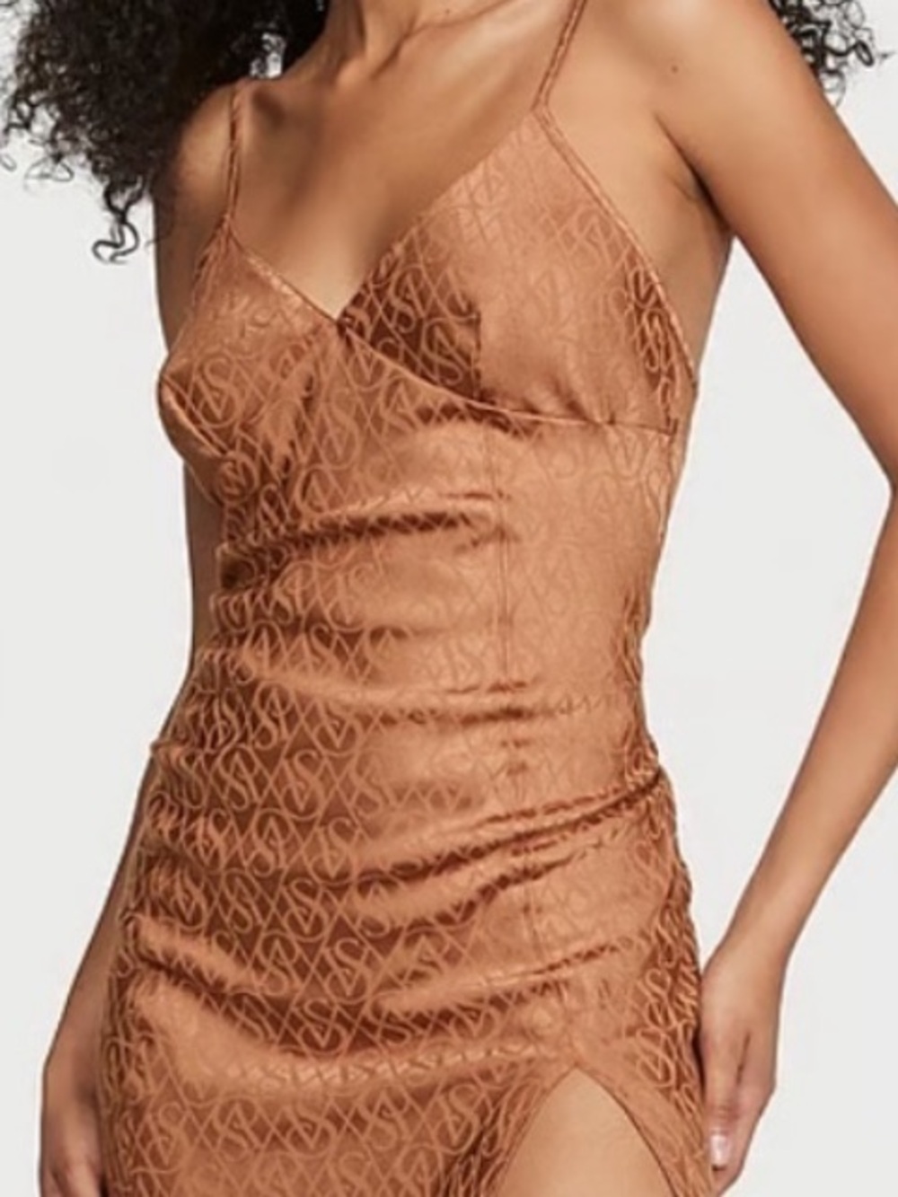 Victoria's Secret Iconic Logo Slip Midi Dress with Side Slit Size Small - Picture 8 of 8
